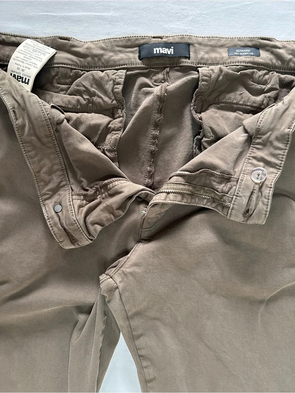 Mavi Edward Pants Mens 36x32 Slim Straight Brown Stretch Chino